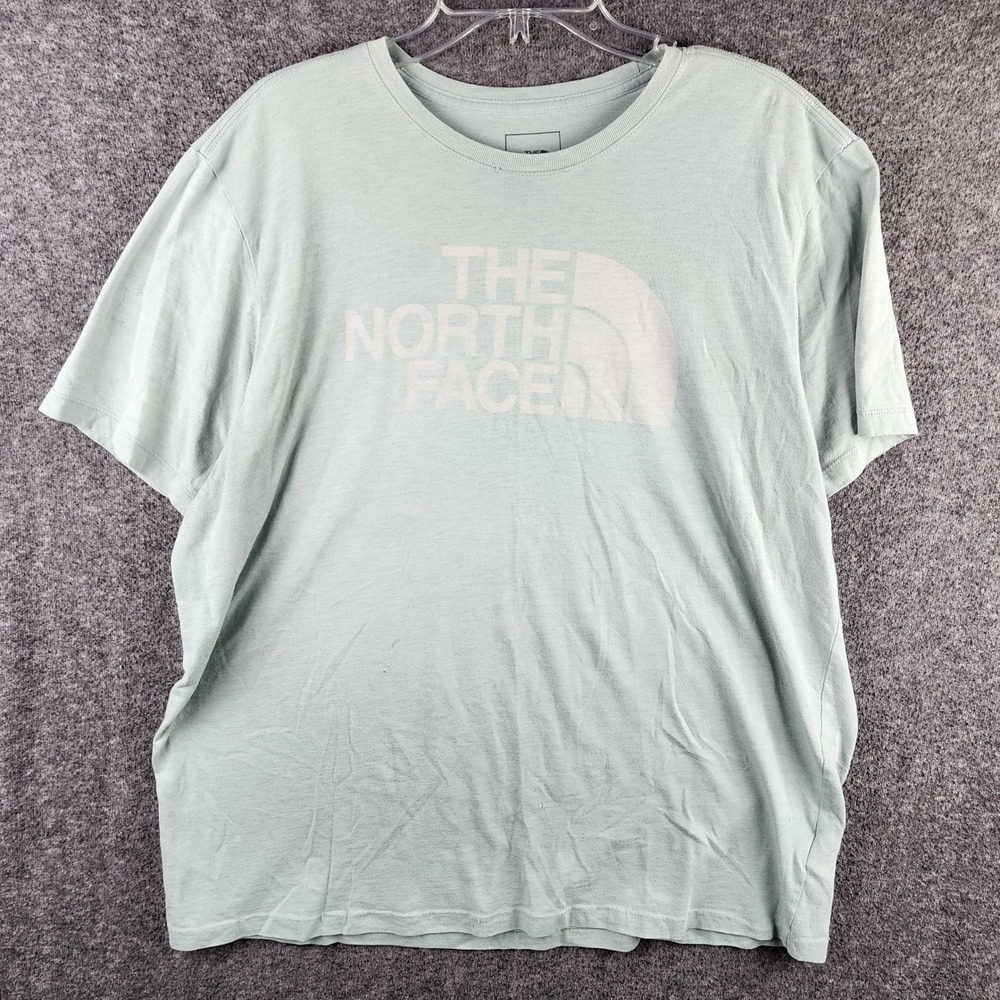 The North Face T-Shirt Mens XXL Short Sleeve Logo Graphic Light Green EUC